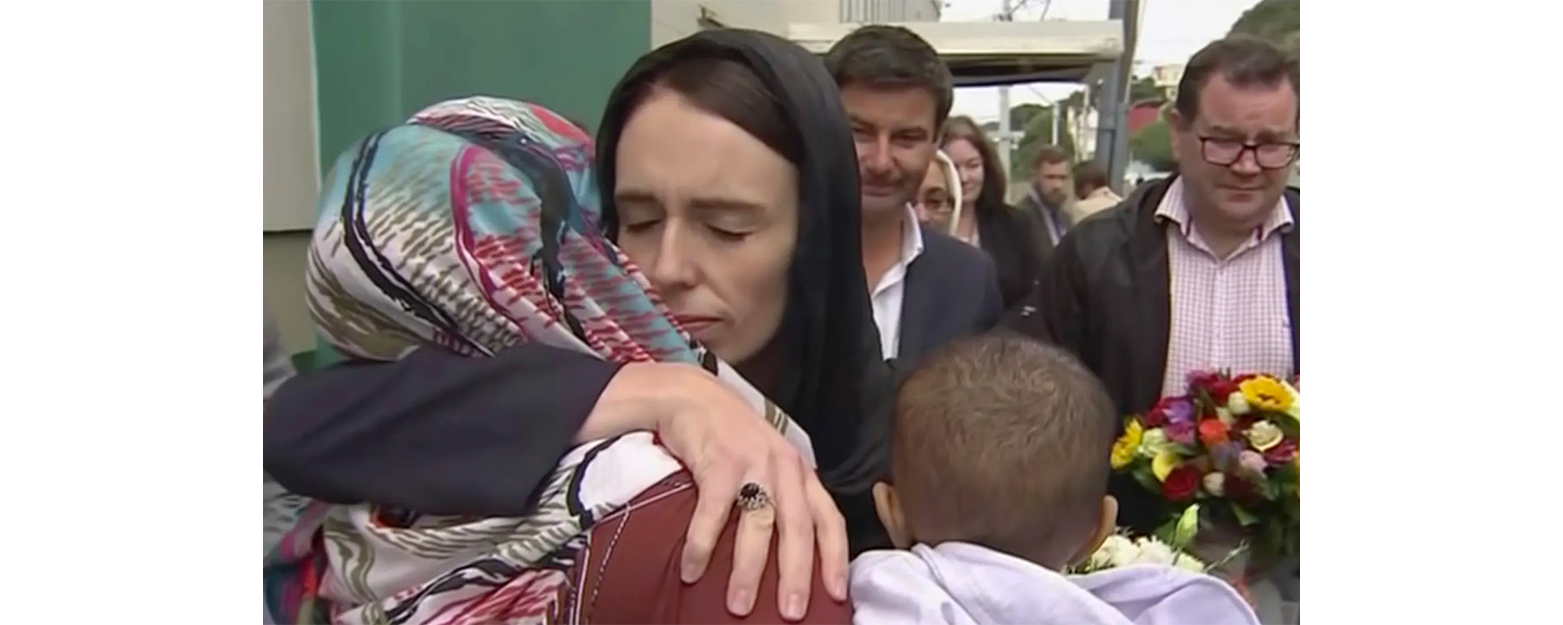 Jacinda Ardern après l'attentat de Christchurch