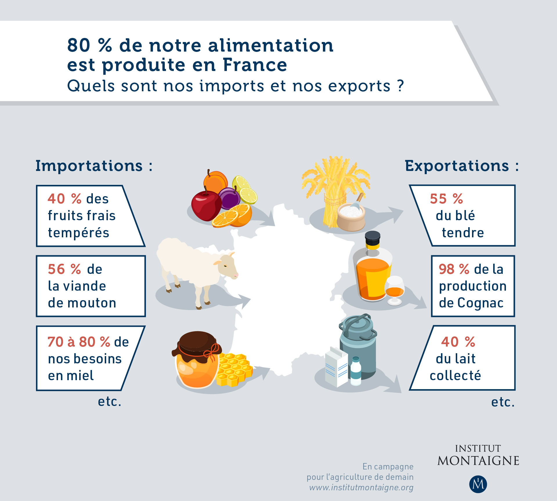 En campagne pour l’agriculture de demain - Infographie import / export