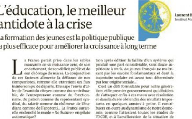 L’éducation, le meilleur antidote à la crise, par Laurent Bigorgne