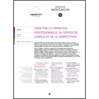 Nouvelle Note - Remettre la formation professionnelle au service de l’emploi et de la compétitivité