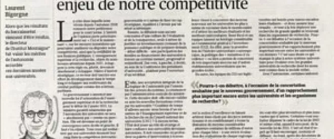 Les universités, enjeu de notre compétitivité