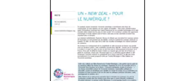 Nouvelle Note - Un "New Deal" pour le numérique