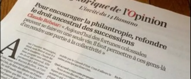 Pour encourager la philanthropie, refondre le droit ancestral des successions